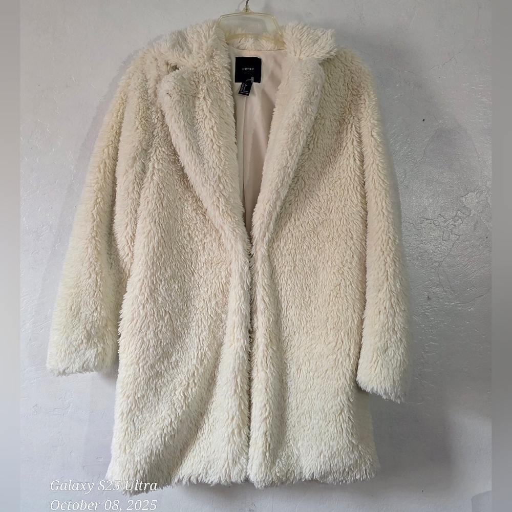 Forever 21 Cream Teddy Jacket